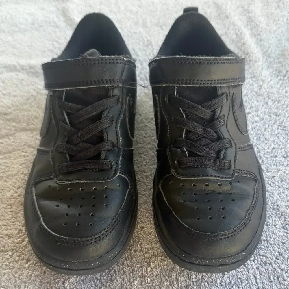 Solid Black Nike Court Borough Low Recraft Boys Size 12C